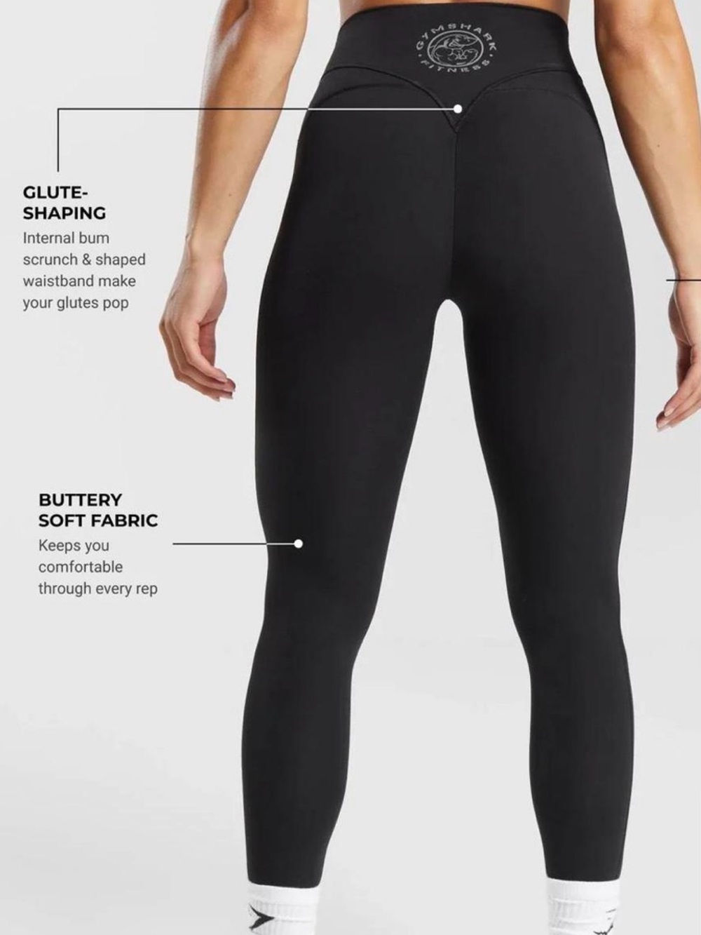 Gymshark Blue Bum Scrunch Logo Leggings